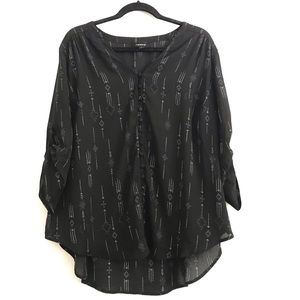 Torrid button down black harper blouse size 2